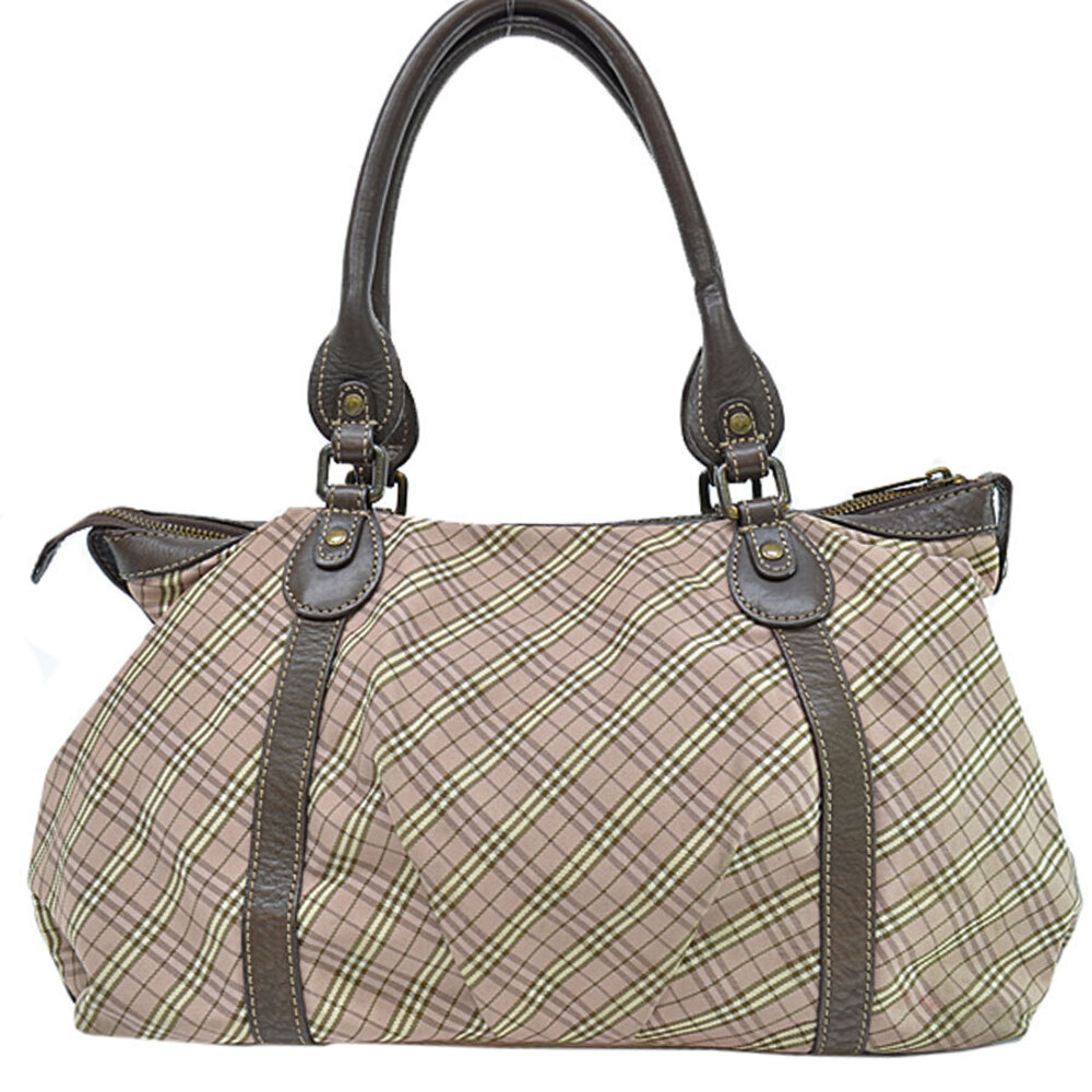 Burberry Blue Label bag brown canvas leather shoulder handbag classic - Picture 2 of 3